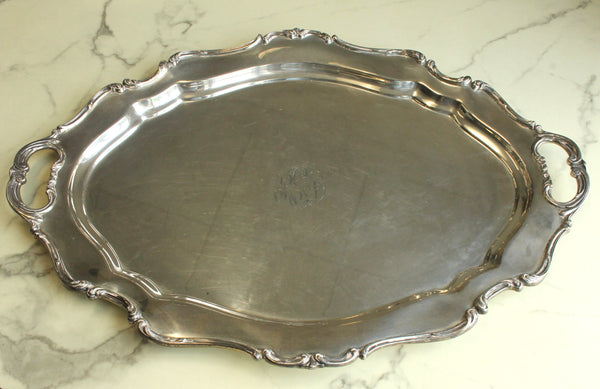 Dim Gray Reed & Barton Hampton Court Large Sterling Silver Serving Tray Platter 104.5 ozt