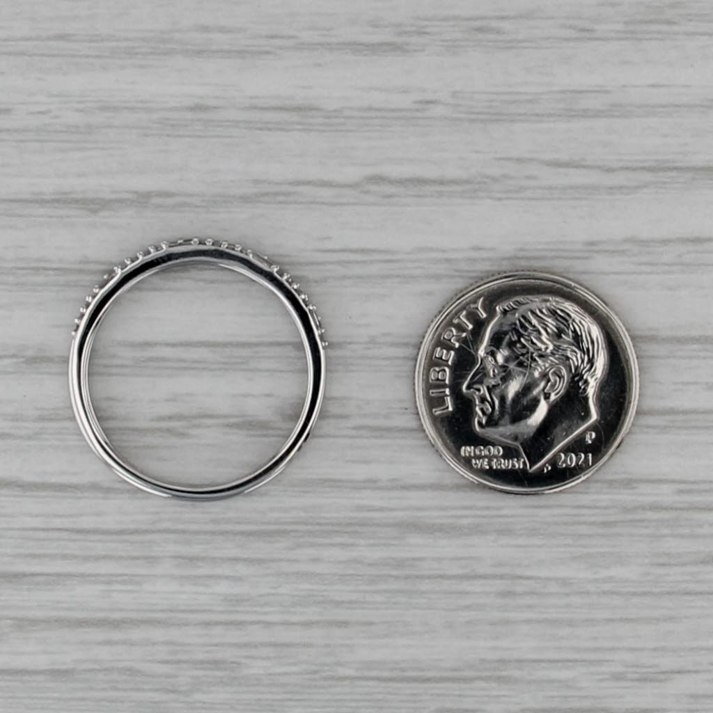 0.18ctw Diamond Wedding Band 14k White Gold Stackable Anniversary Ring Size 7.25