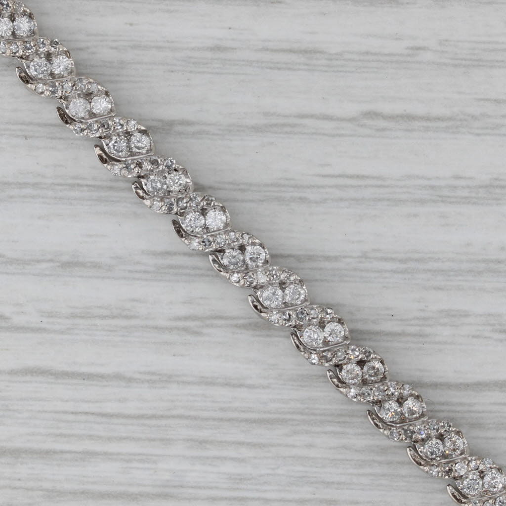 Gray 2.85ctw Diamond Tennis Bracelet 10k White Gold 7.25" 5mm
