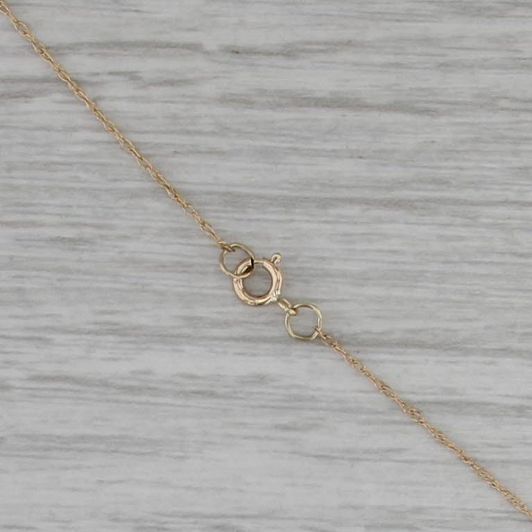 Cultured Pearl Bead Station Necklace 14k Yellow Gold 16" Rope Chain