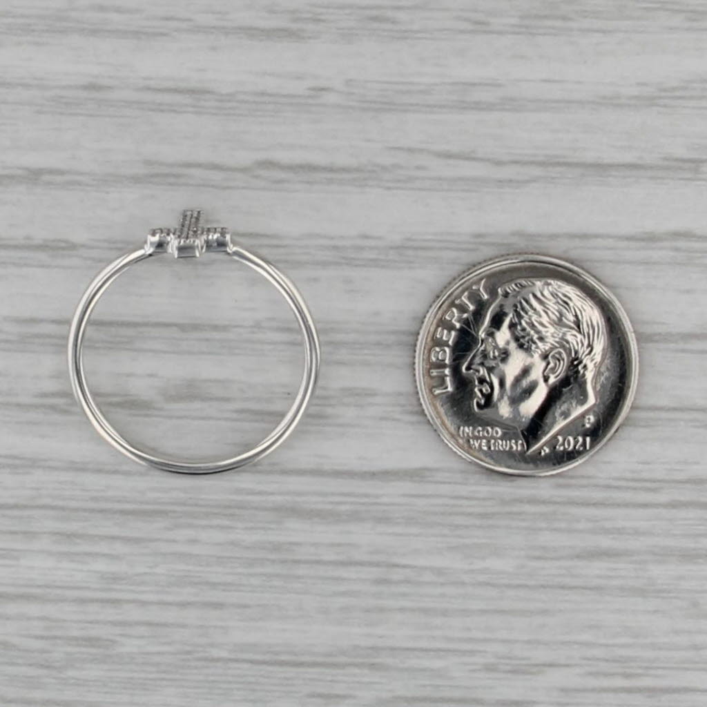 Effy Diamond Cross Ring Sterling Silver Size 7