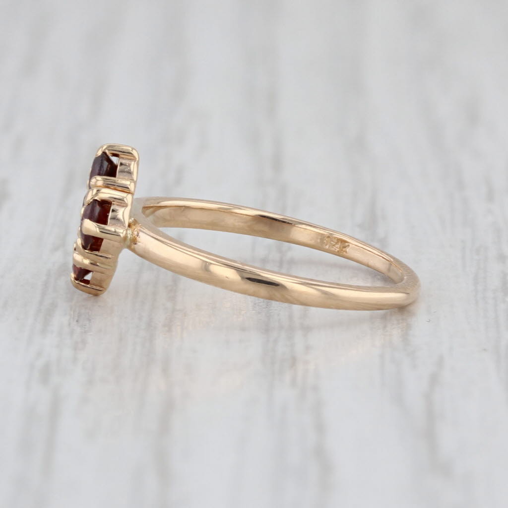 0.60ctw Spessartite Garnet Cluster Ring 14k Yellow Gold Size 4.5