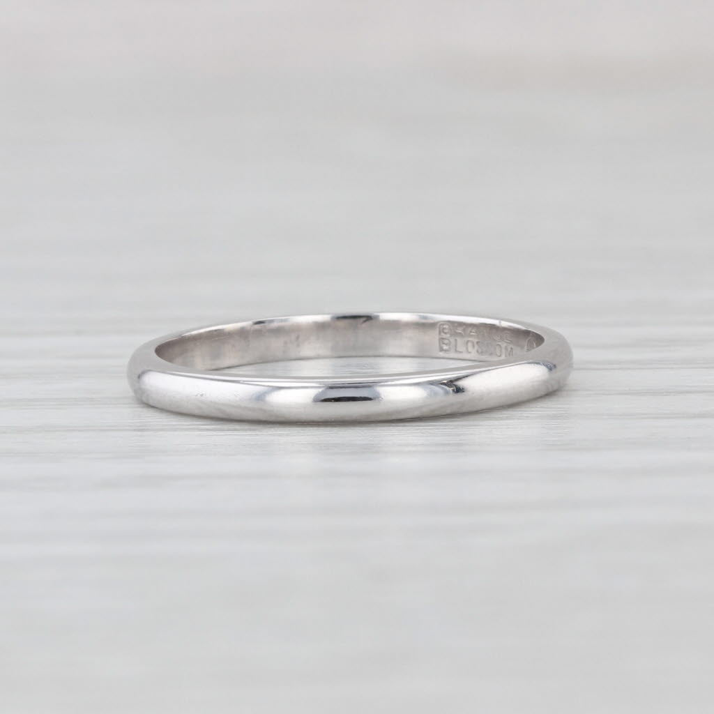 Traub Orange Blossom Art Deco Wedding Band 14k White Gold Size 5 Stackable Ring