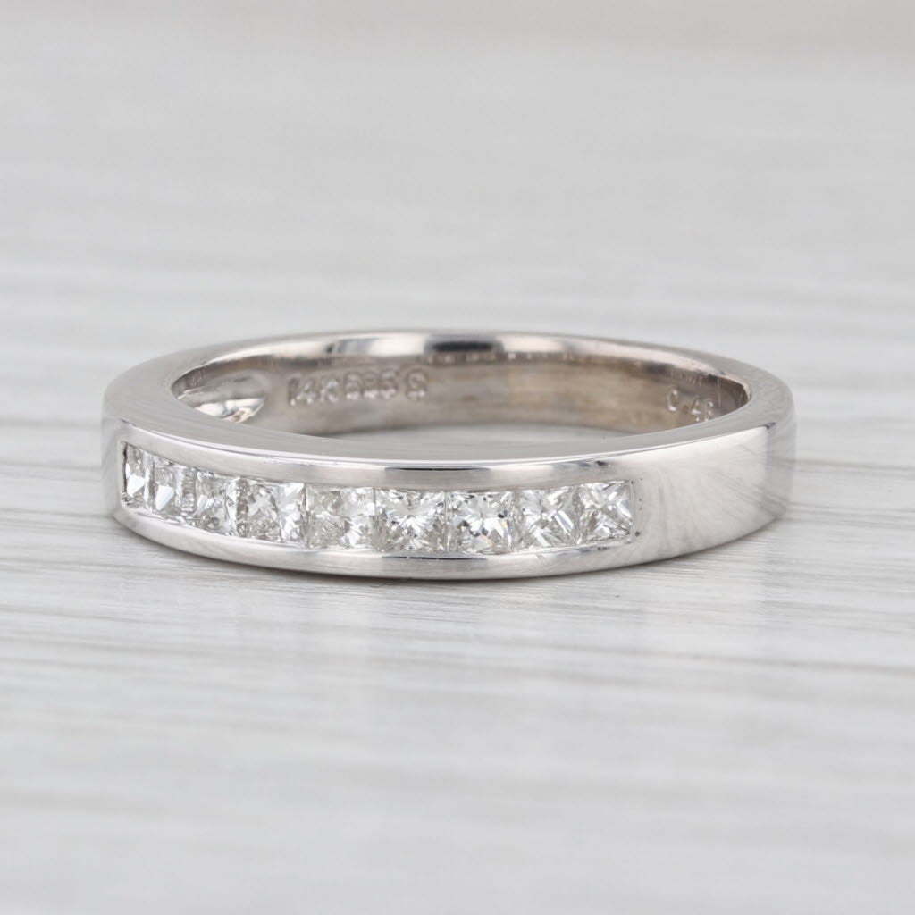 0.46ctw Diamond Wedding Ring Anniversary Band 14k White Gold Size 7 Stackable