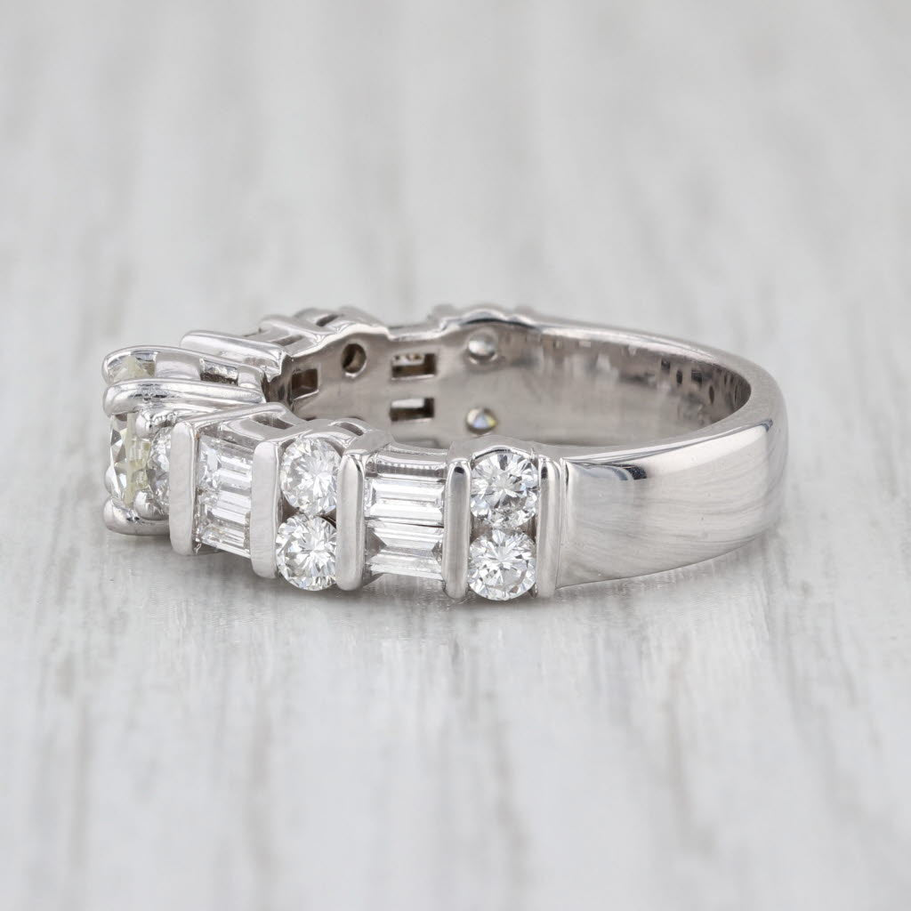 2.13ctw Diamond Engagement Ring 14k White Gold Size 7 stackable Anniversary Band