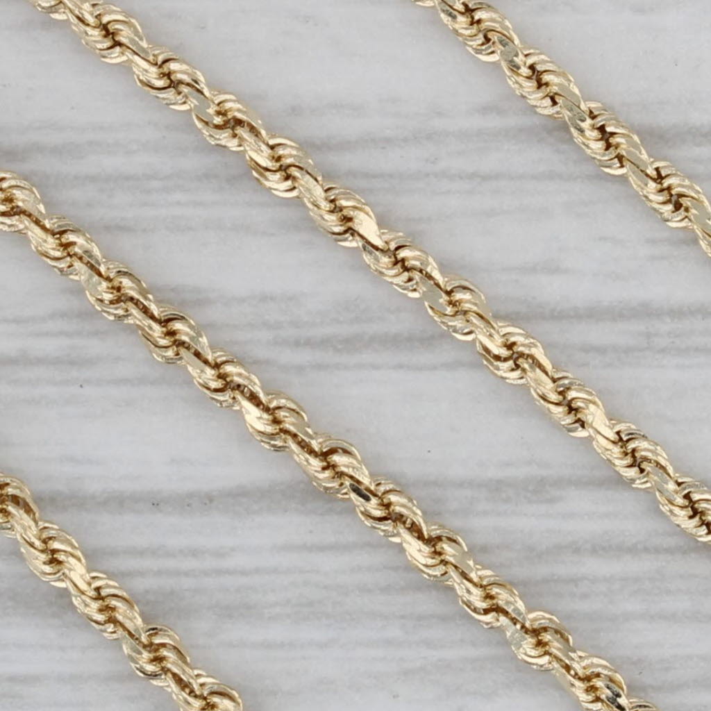 Gray Rope Chain Necklace 14k Yellow Gold 20" 1.8mm