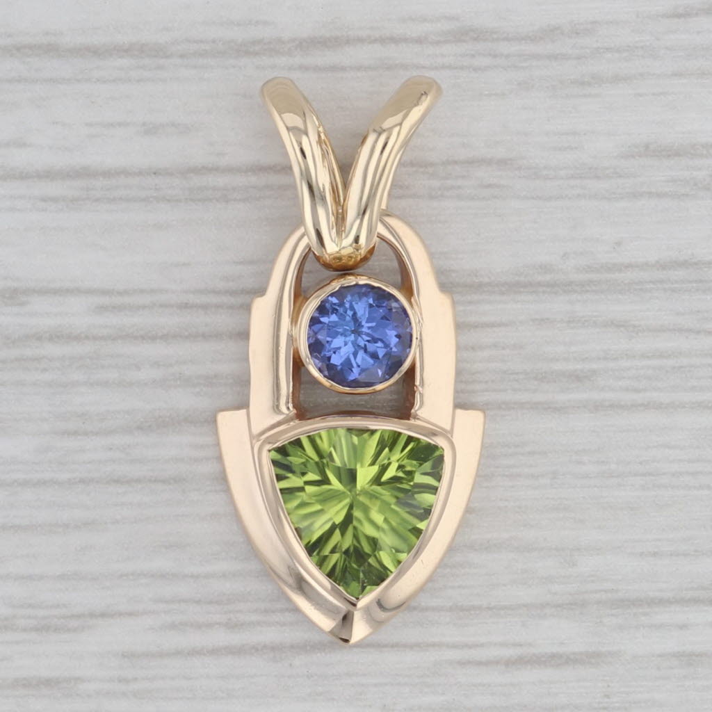 Gray Ofiesh 2.07ctw Peridot and Tanzanite 14k Yellow Gold Pendant