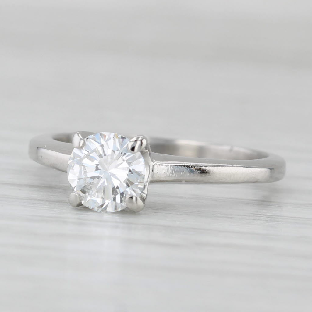 Light Gray 0.70ct Diamond Ring Platinum Round Solitaire Engagement Size 6