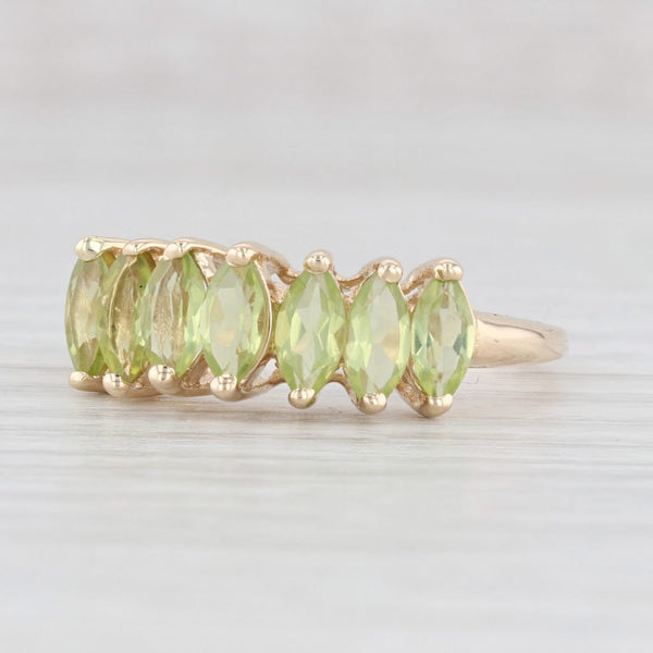 Light Gray 2ctw Tiered Marquise Peridot Ring 10k Yellow Gold Size 9