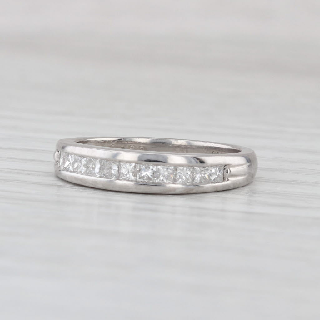 0.50ctw Diamond Channel Set Wedding Band 900 Platinum Size 6.5 Stackable Ring