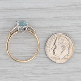 Vintage 1.69 ctw Aquamarine Diamond 14K Yellow Gold Platinum Ring Size 6.75