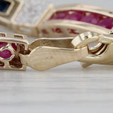 2.85ctw Emerald Ruby Sapphire Diamond Bracelet 10k Gold 7" 4.5mm