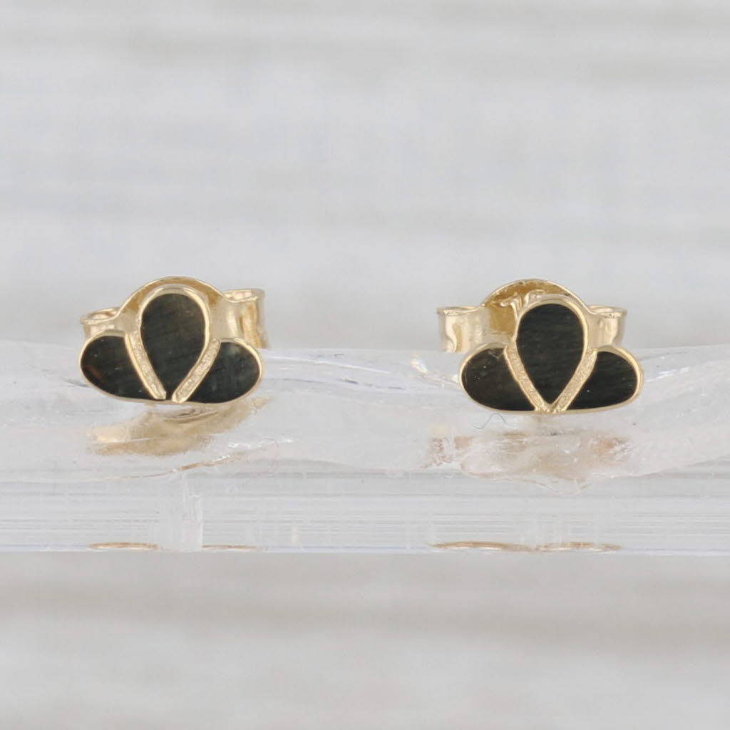 Cloud Stud Earrings 18k Yellow Gold Small Scalloped Studs