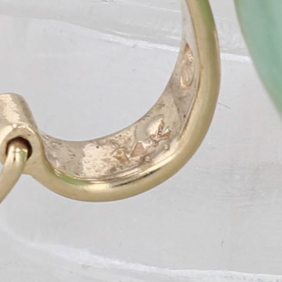 Jadeite Jade Hololith Gemstone Flower Pendant 14k Gold Clip Bail Statement