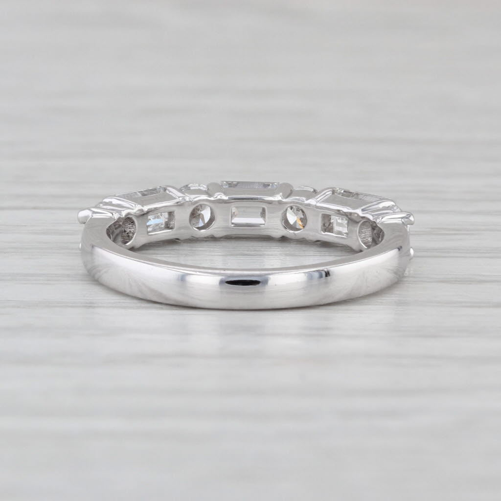 New 1.14ctw Lab Grown Diamond Wedding Band 14k White Gold S 4.75 Stackable Ring
