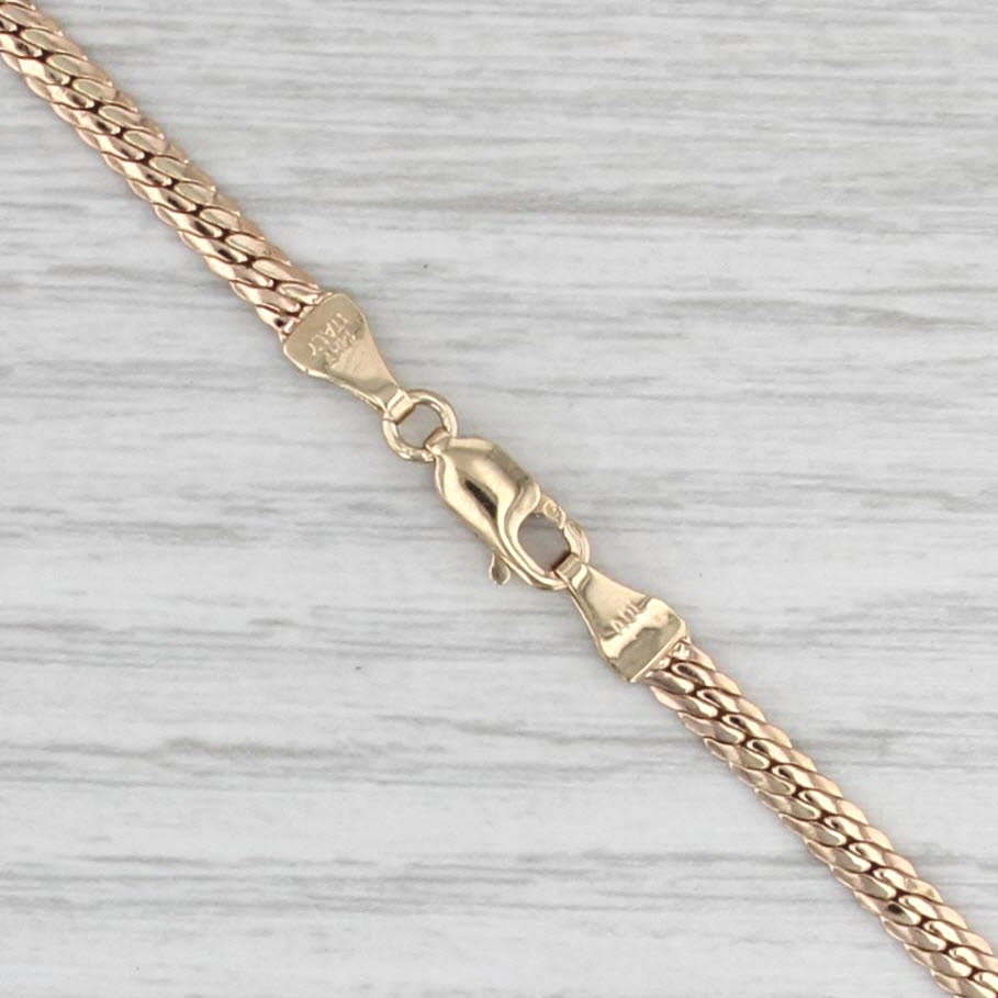 1.93ctw Blue Sapphire Diamond Necklace 14k Yellow Gold 17.75" Flat Curb Chain