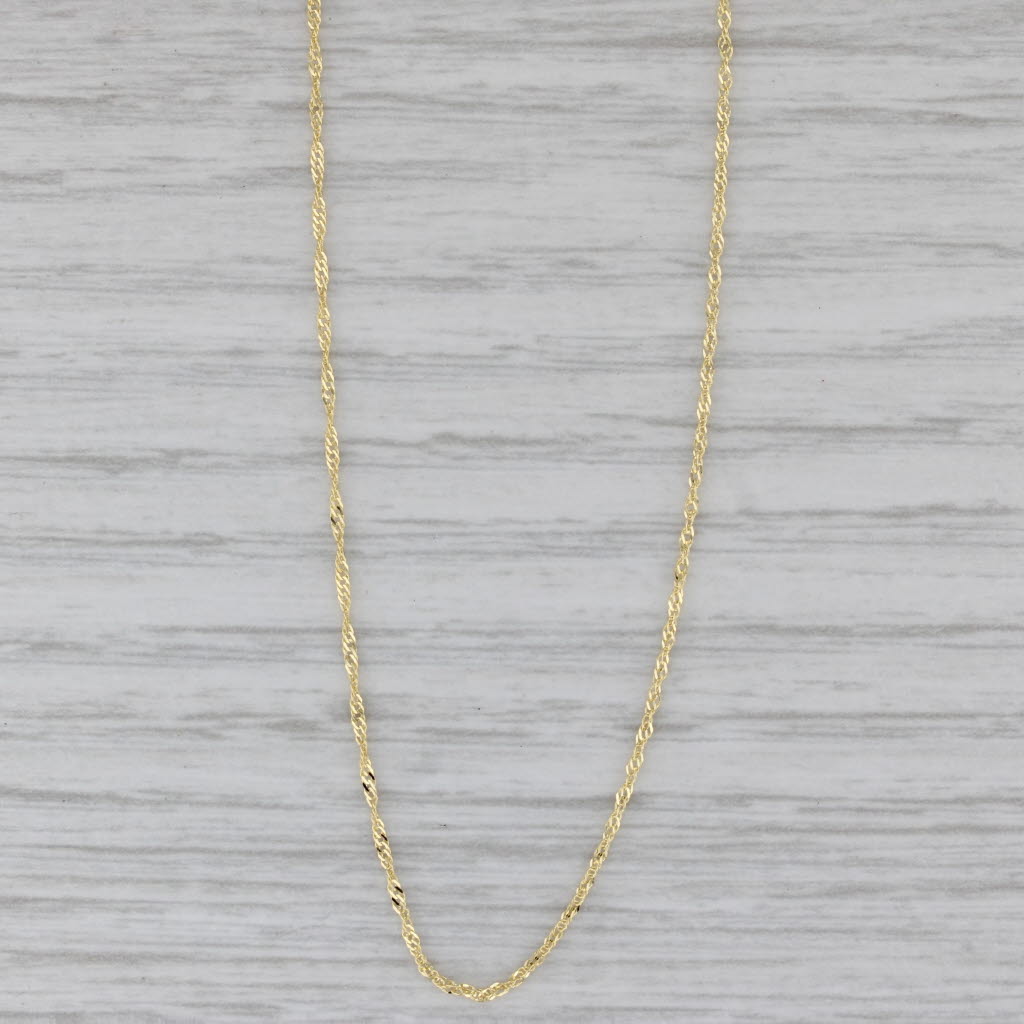 Gray New Singapore Chain Necklace 14k Yellow Gold 18" 1mm