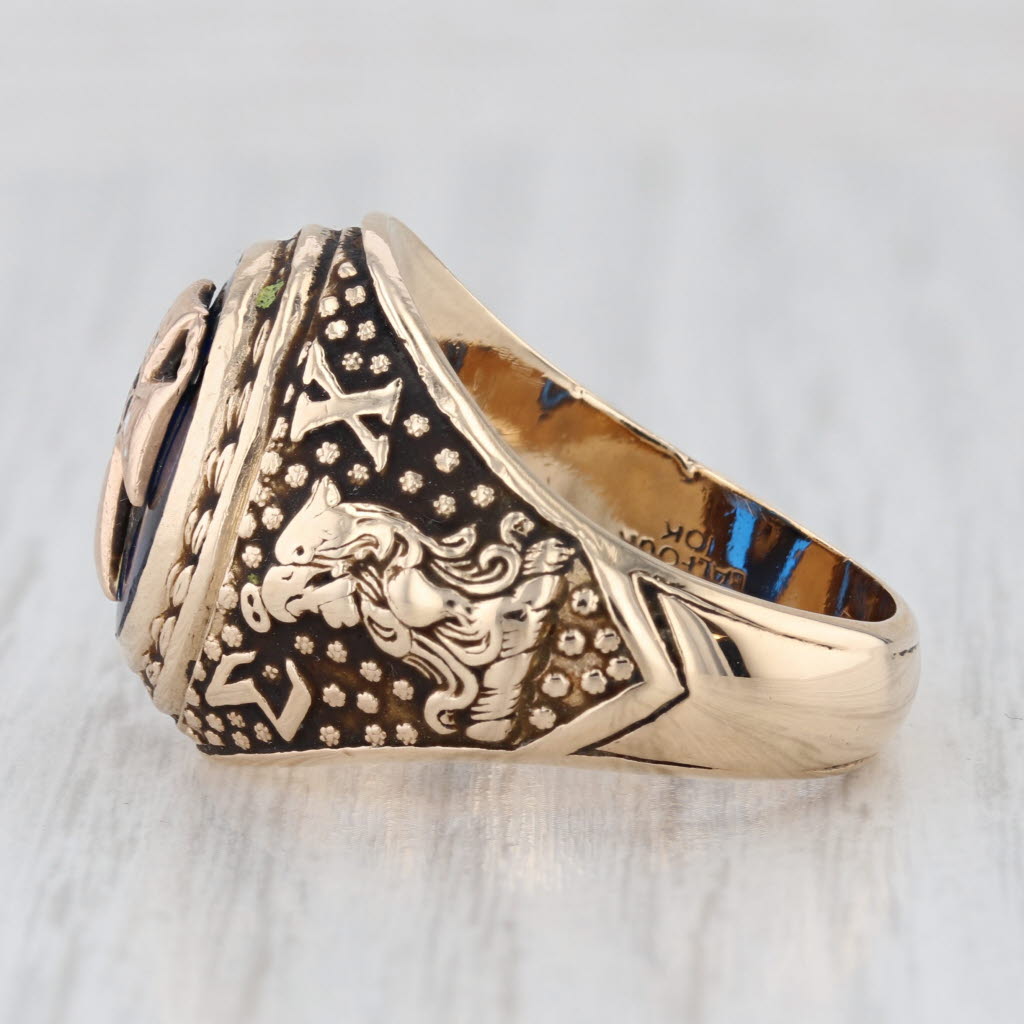 Vintage Sigma Chi Fraternity Cross Crest Class Ring 14k Yellow Gold Size 10