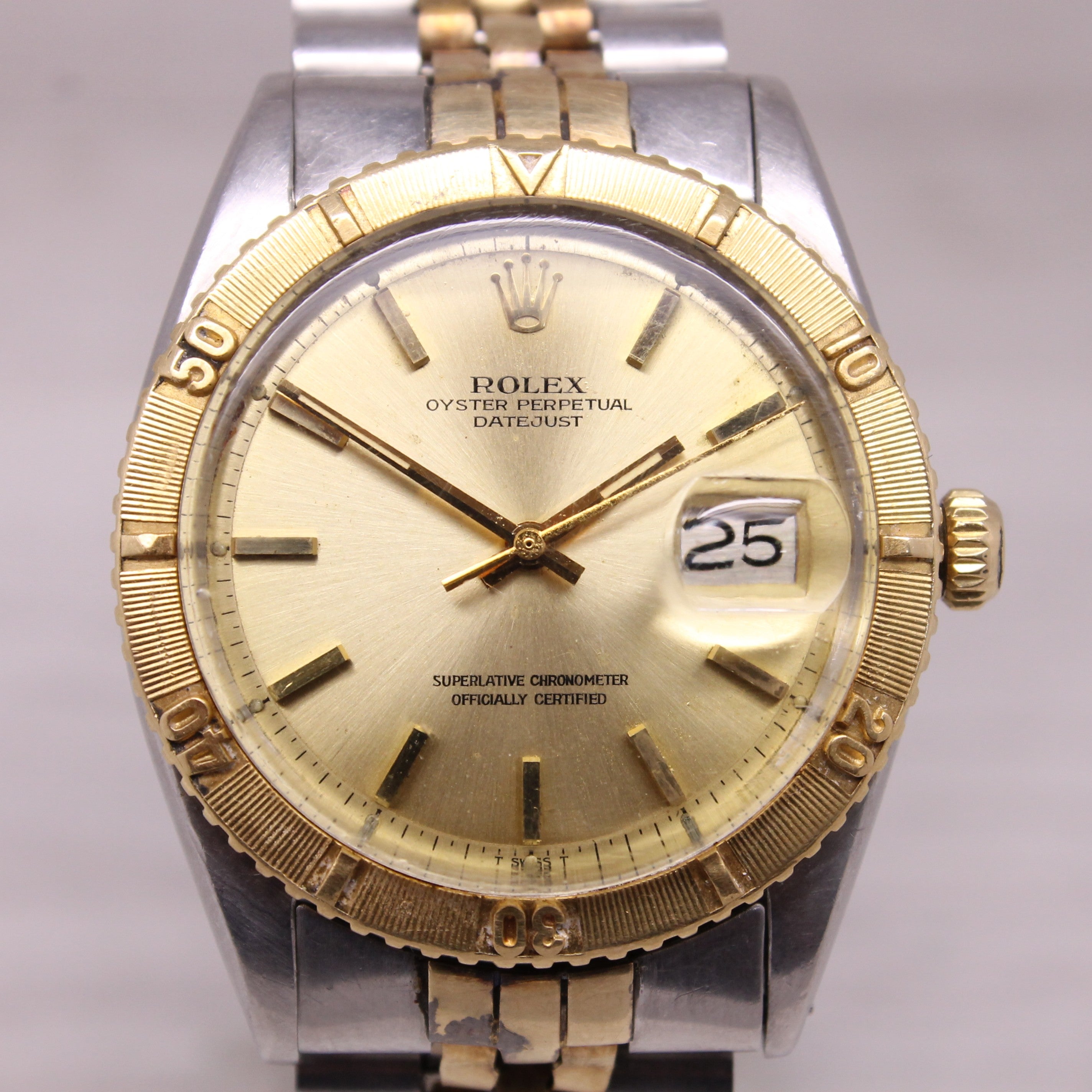 Vintage 1966 Rolex Datejust Turn-O-Graph Mens 14k & Steel 36mm Watch Original