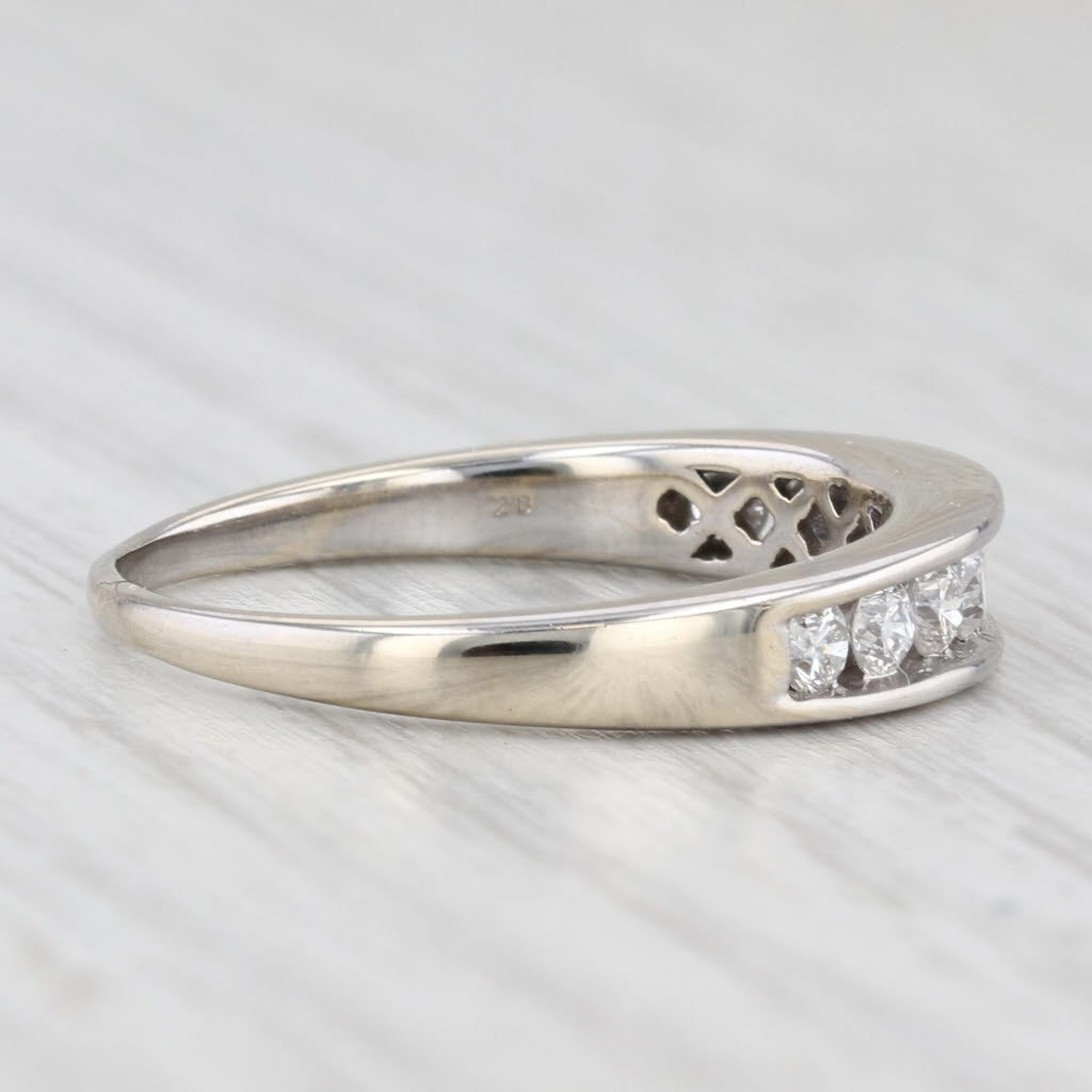 Light Gray 0.47ctw Diamond Wedding Band 14k White Gold Stackable Anniversary Ring Sz 8.75