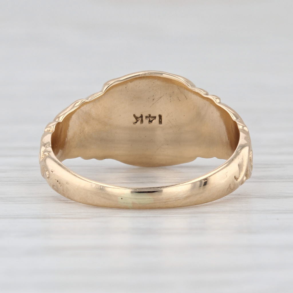 Antique Engraved Initial A Signet Ring 14k Yellow Gold Size 5