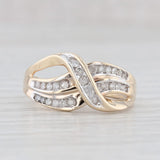 Light Gray 0.16ctw Diamond Overlay Ring 10k Yellow Gold Size 6