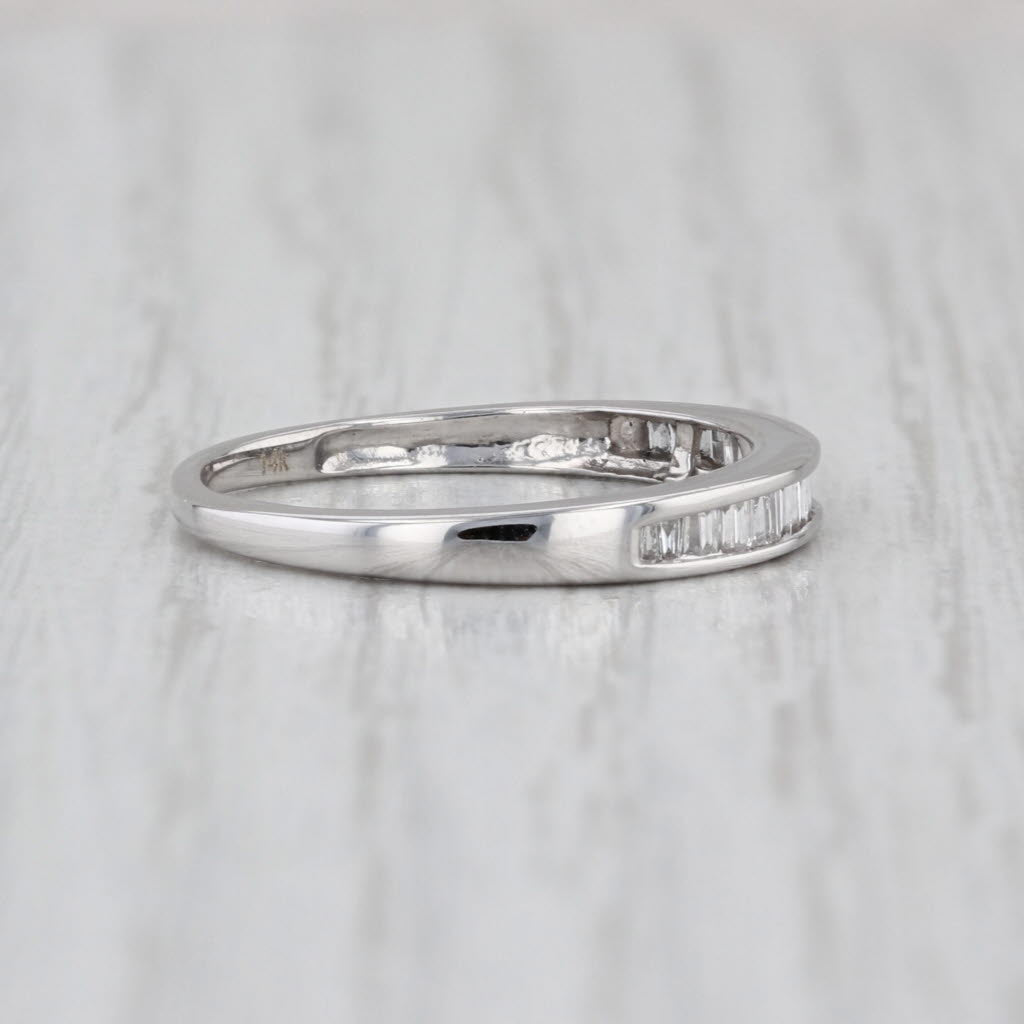 0.25ctw Diamond Wedding Band 14k White Gold Size 6.5 Stackable Ring