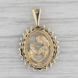 0.10ctw Diamond Framed Mother and Child Pendant 14k Yellow Gold