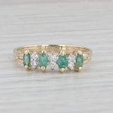 0.24ctw Emerald Diamond Ring 14k Yellow Gold Size 6.25 Stackable Wedding Band