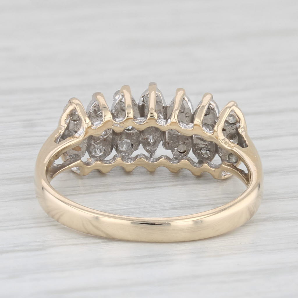 Light Gray 0.37ctw Diamond Tiered Pyramid Ring 10k Yellow Gold Size 7.25