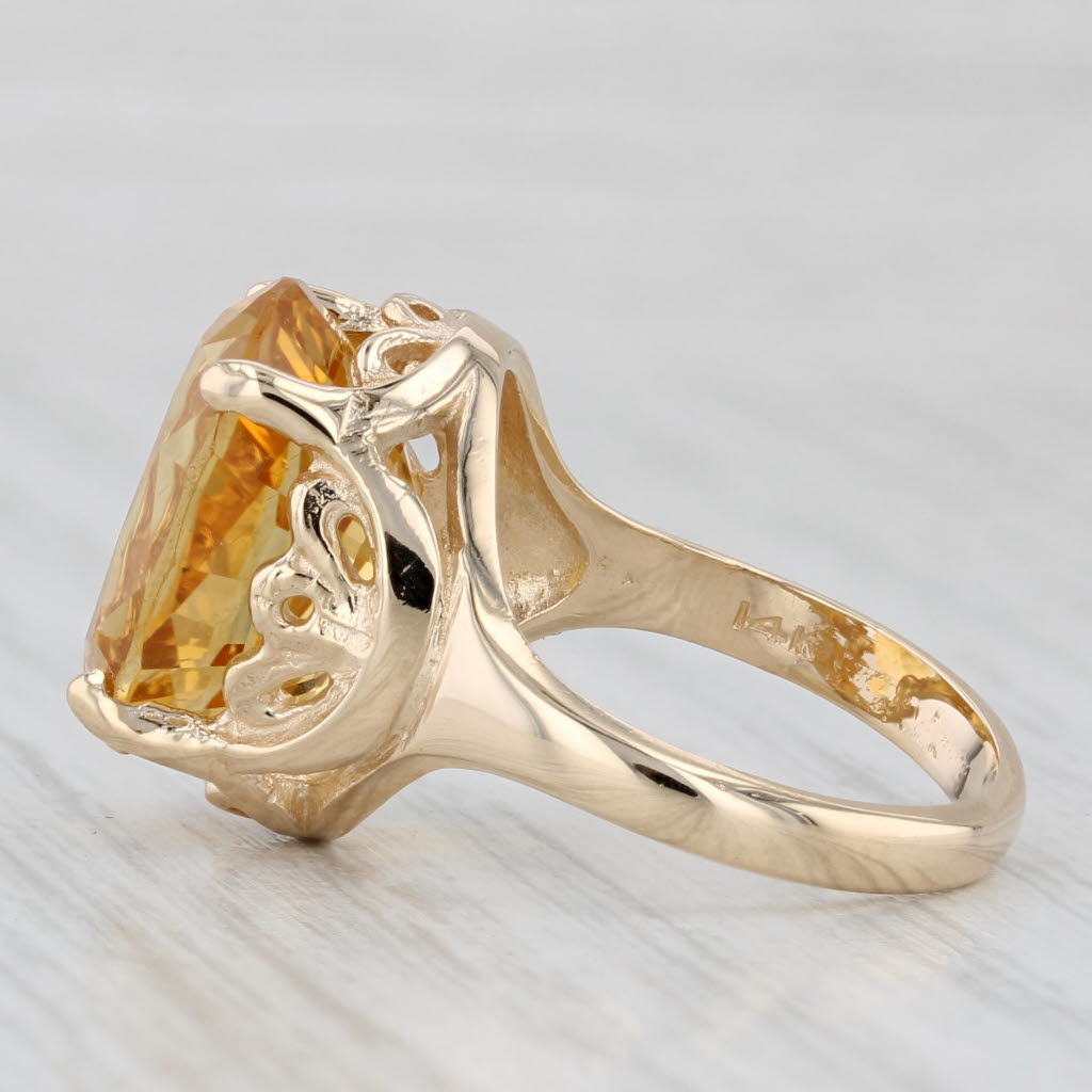 Light Gray 6.10ct Oval Orange Citrine Solitaire Ring 14k Yellow Gold Size 5