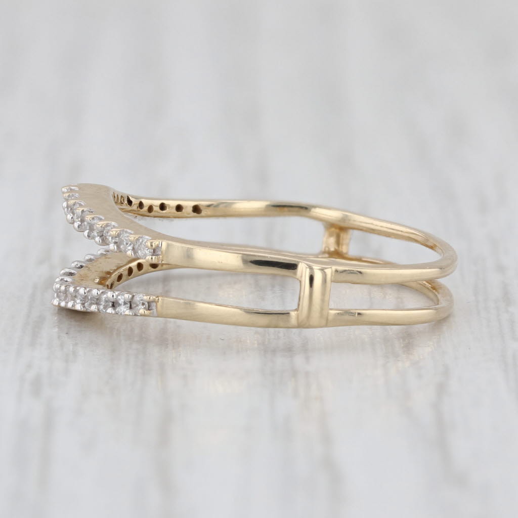 0.22ctw Diamond Ring Guard Jacket Wedding Band 14k Yellow Gold Size 7.5