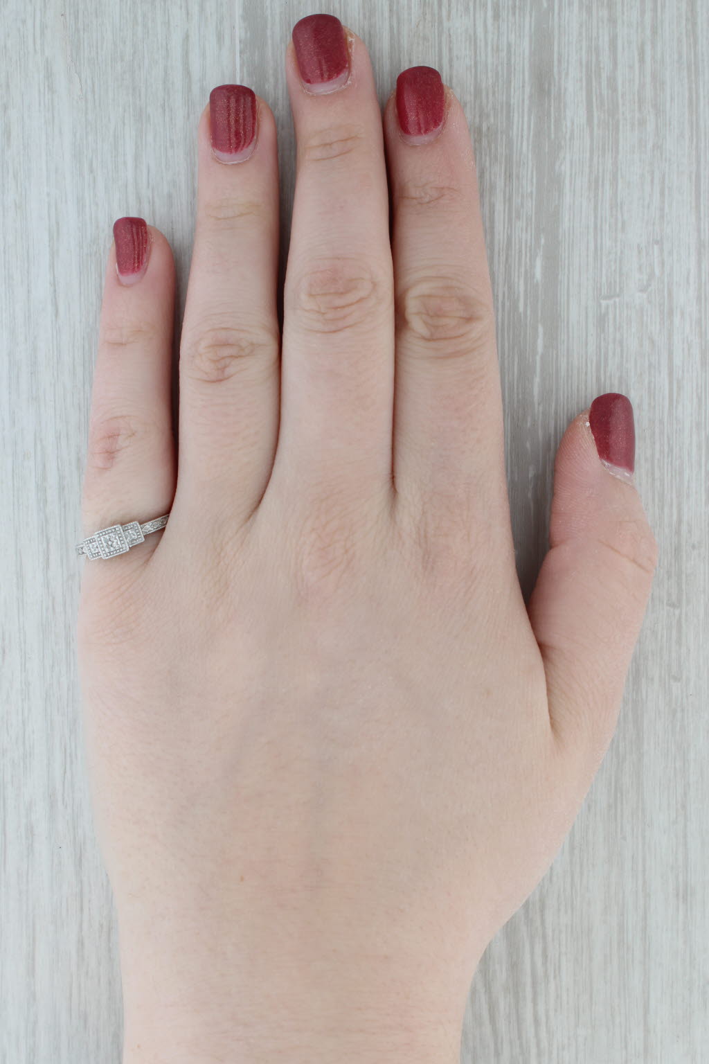 Gray Diamond Ring 10k White Gold Size 7 Engagement Style