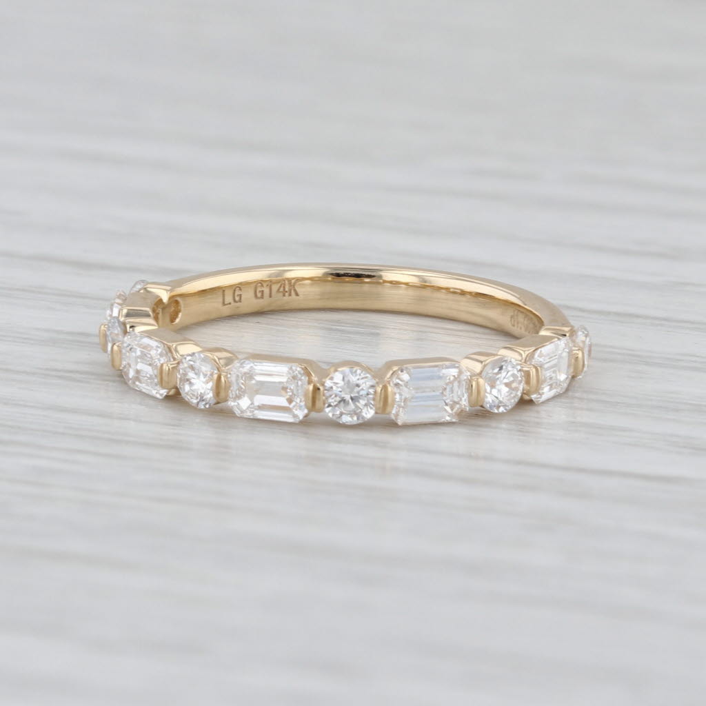New 1.09ctw Lab Grown Diamond Wedding Band 14k Yellow Gold Sz 6.5 Stackable Ring