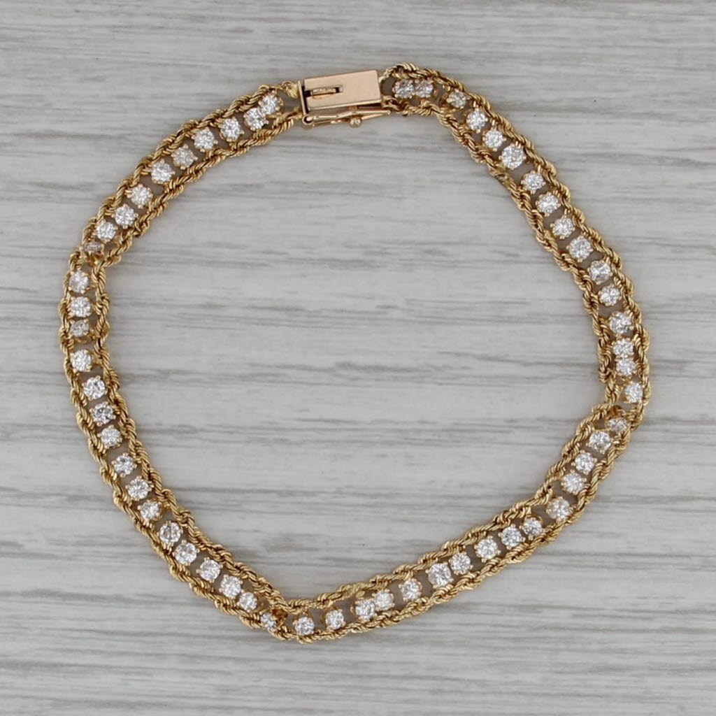 1.50ctw Diamond Tennis Bracelet 14k Yellow Gold 7"