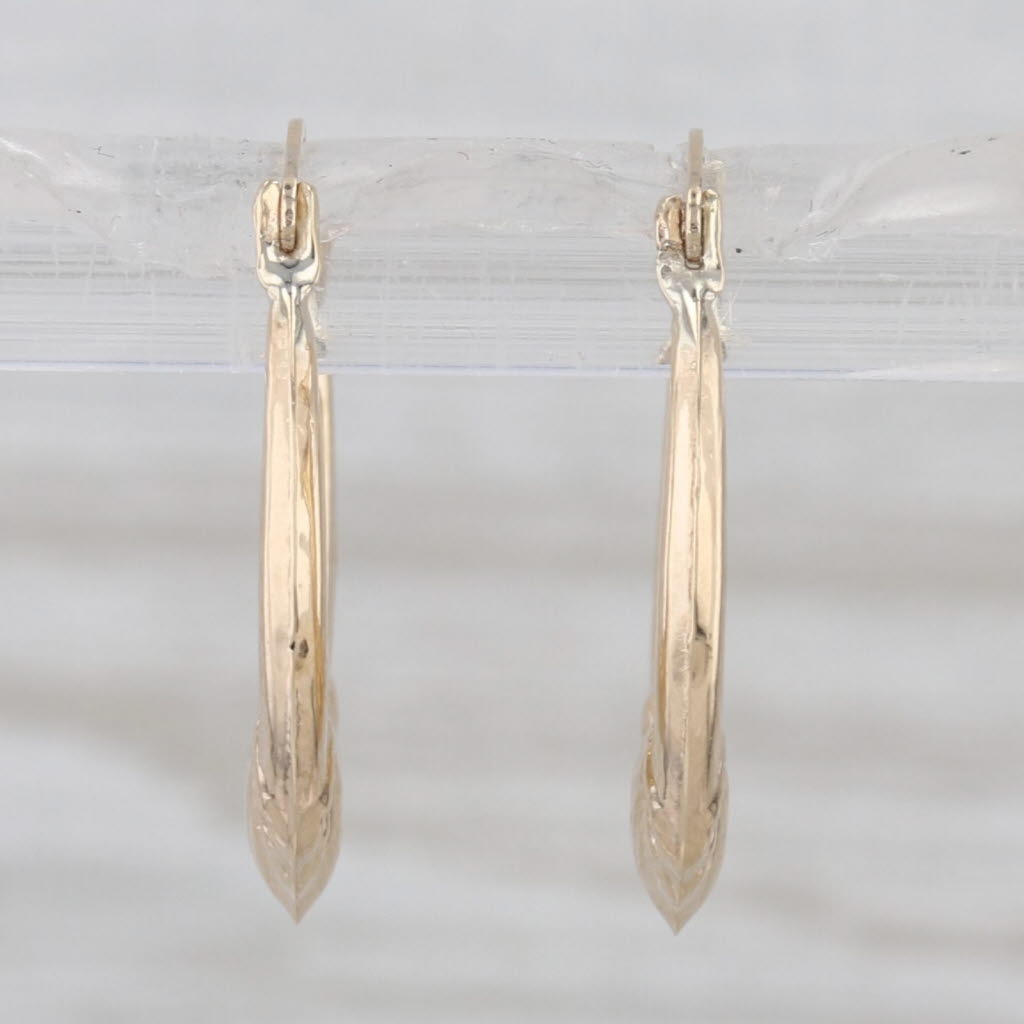 Heart Hoop Earrings 14k Yellow Gold Snap Top Round Hoops