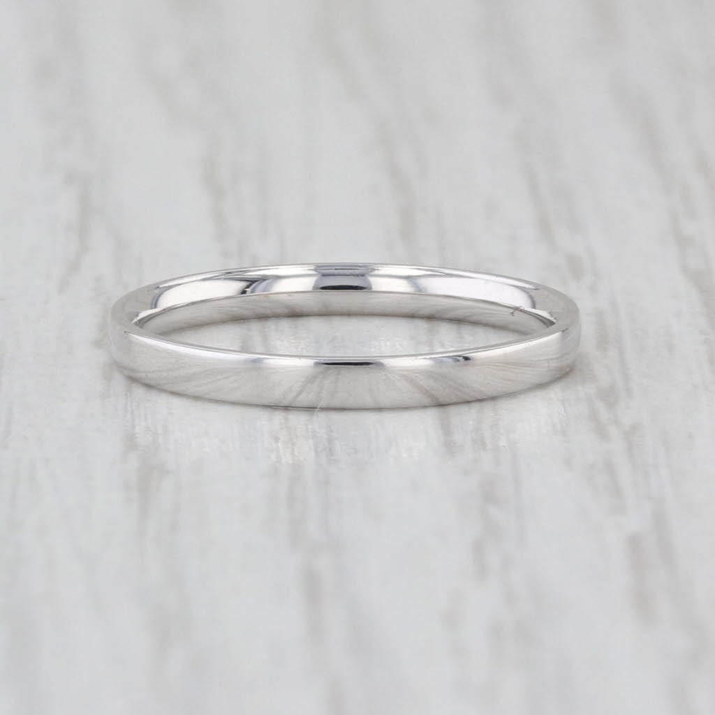 Classic White Gold Band 10k 2mm Size 5.5 Wedding Ring Stackable