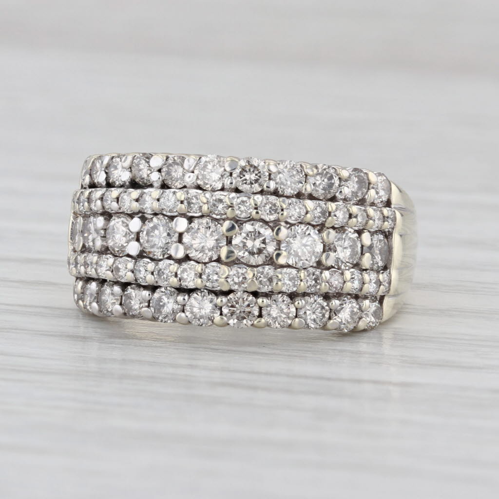 1.81ctw Diamond Multiband Ring 10k Yellow Gold Size 8 Anniversary Wedding