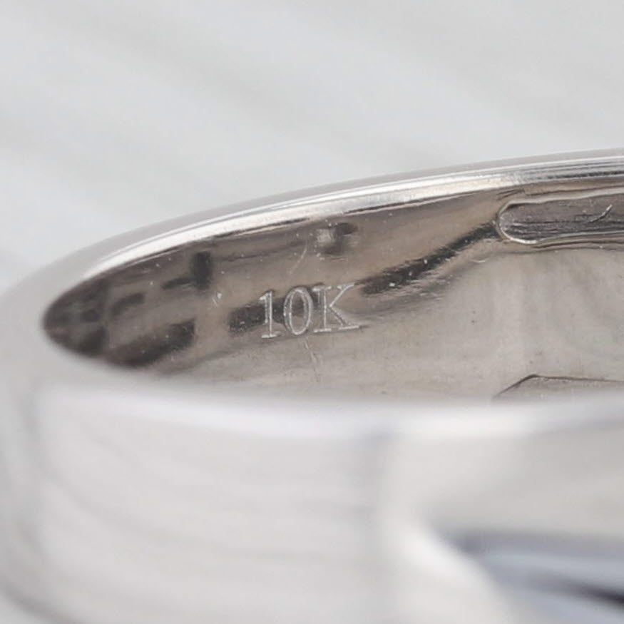 Light Gray Diamond Men's Wedding Band 10k White Gold Size 9.75 Ring