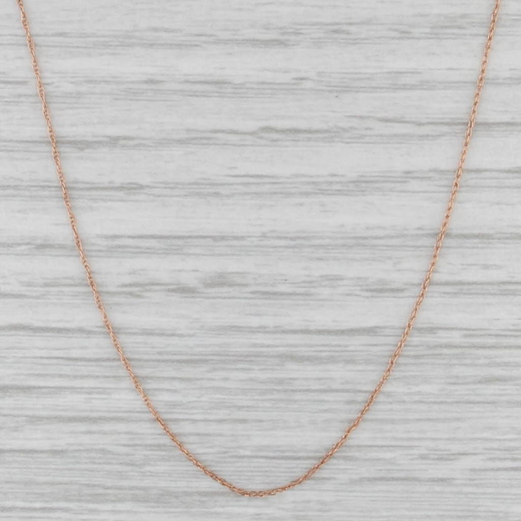 10k Rose Gold Fine Rope Chain Necklace 18" 0.9mm