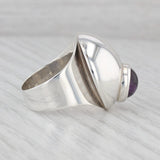 Amethyst Dome Modernist Ring Sterling Silver Niel Erik Denmark Vintage Size 7.5