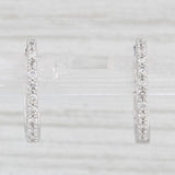 0.18ctw Diamond Hoop Earrings 14k White Gold Snap Top Hinged Hoops
