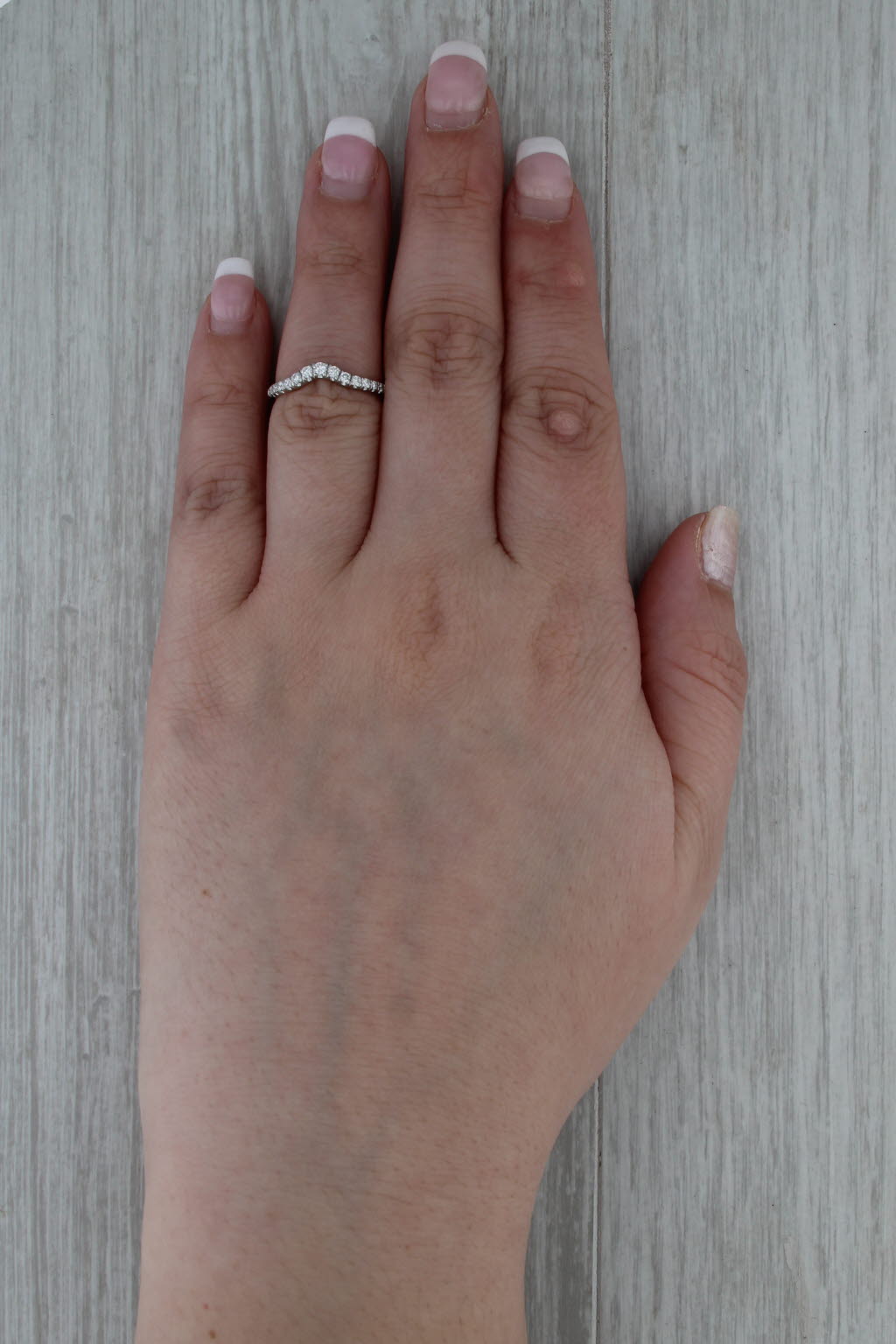 Gabriel Co 0.25ctw Contoured Diamond Wedding Ring 14k White Gold Stackable Band