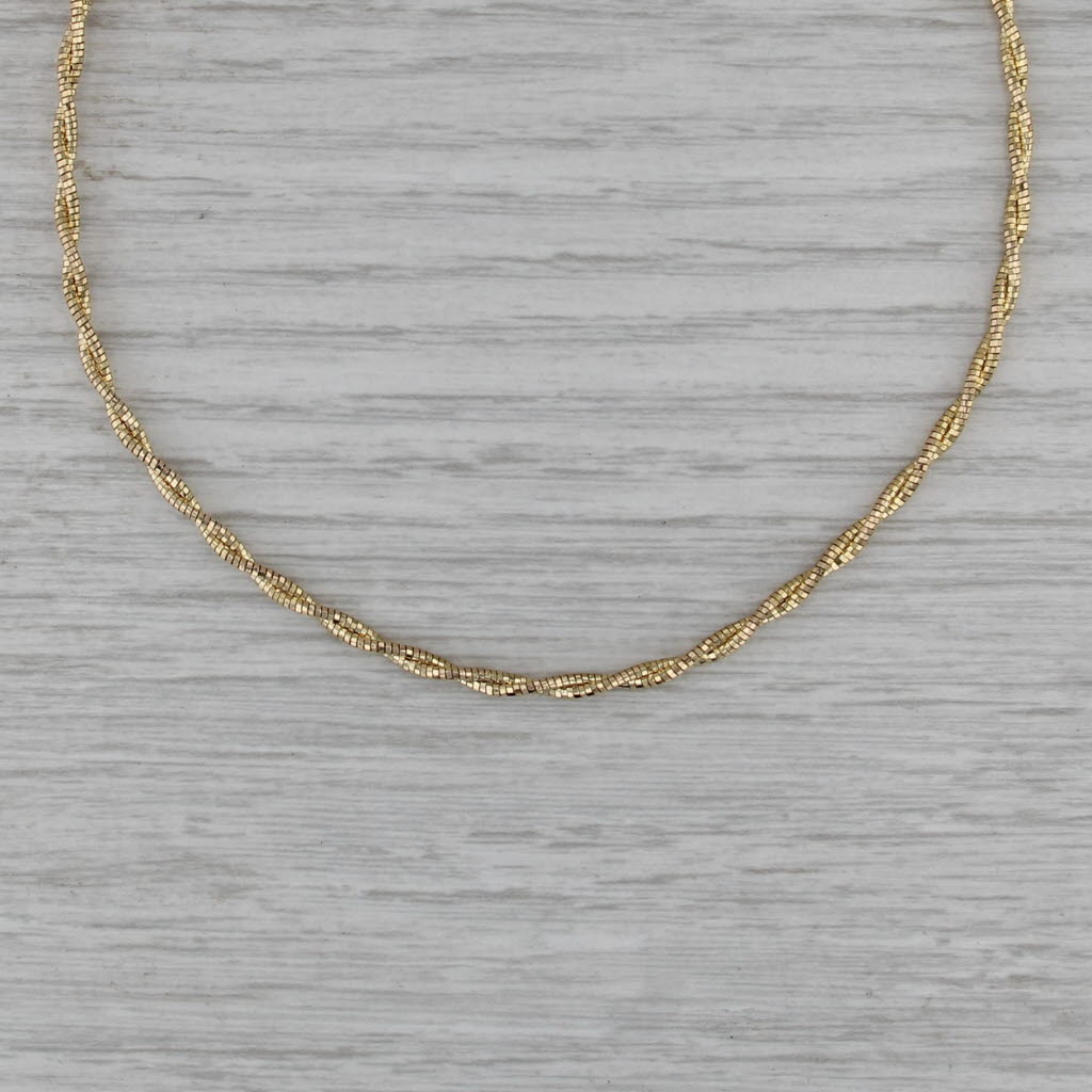 Woven Snake Chains Necklace 14k Yellow Gold 16.25" 2.3mm