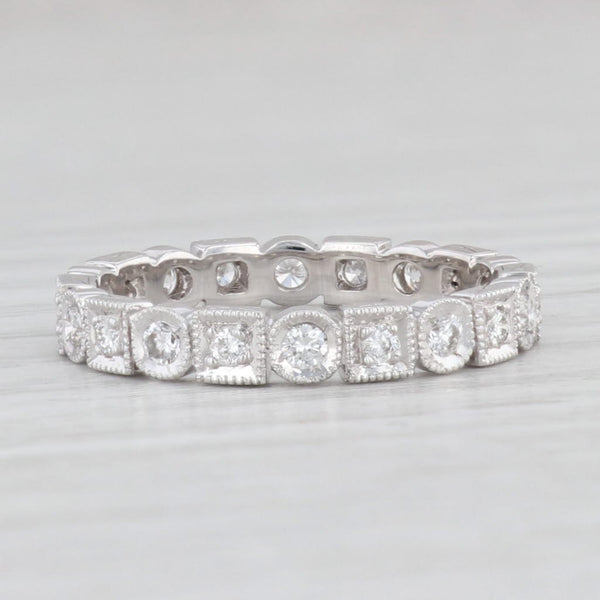 Light Gray New 0.38ctw Diamond Eternity Ring 14k White Gold Wedding Band Stackable Size 6.5