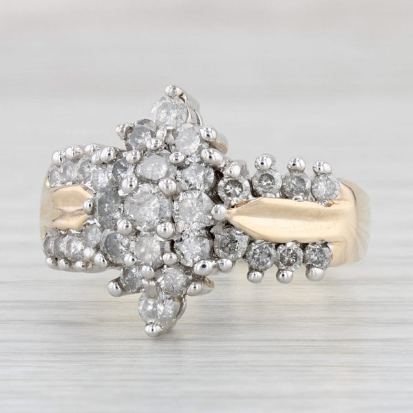 Light Gray 1.25ctw Marquise Diamond Cluster Ring 10k Gold Size 10 Cocktail
