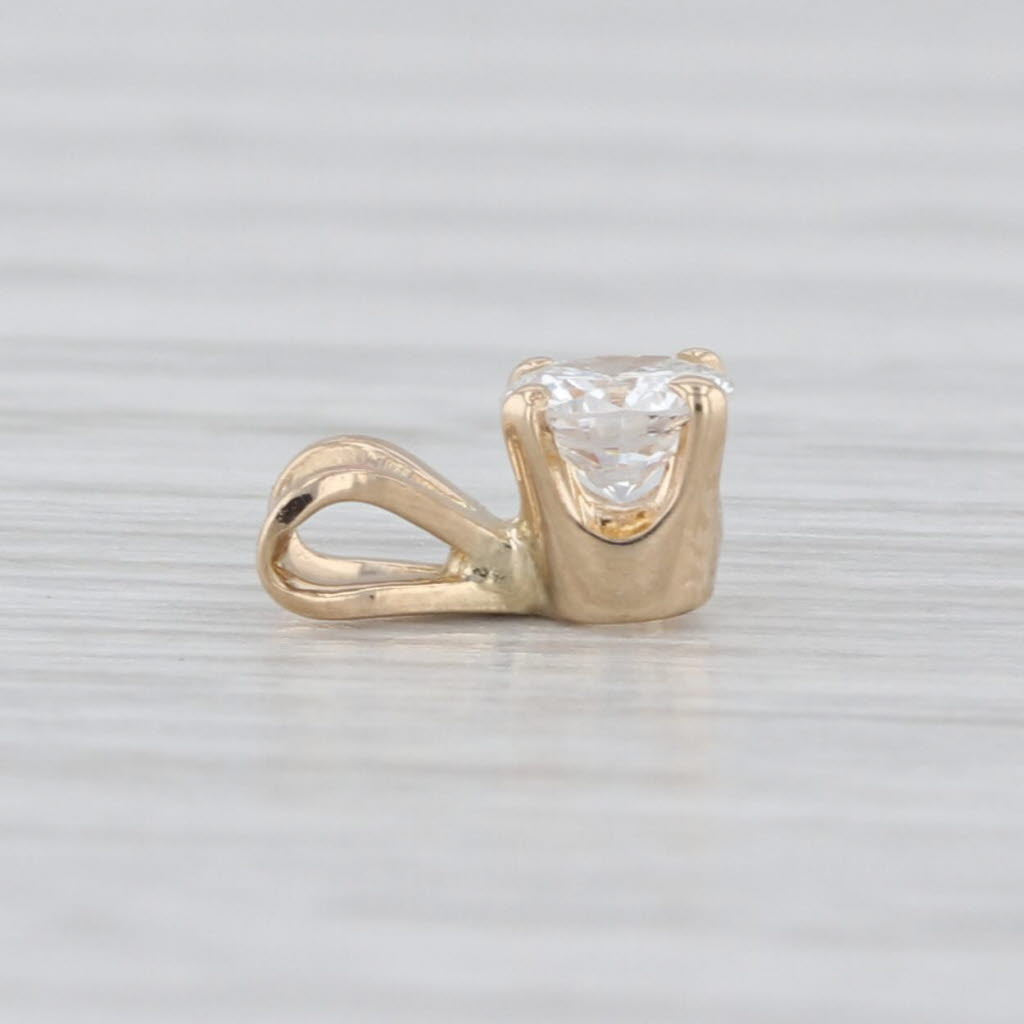 Small 0.25ctw Round Brilliant Diamond Solitaire Pendant 14k Yellow Gold