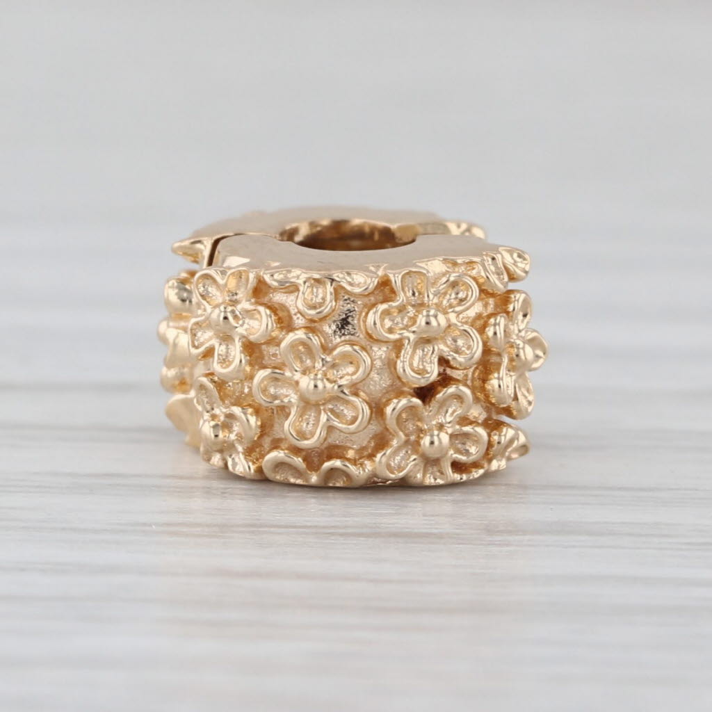 Authentic Pandora Golden Flower Clip Charm 750507 14k Gold Floral