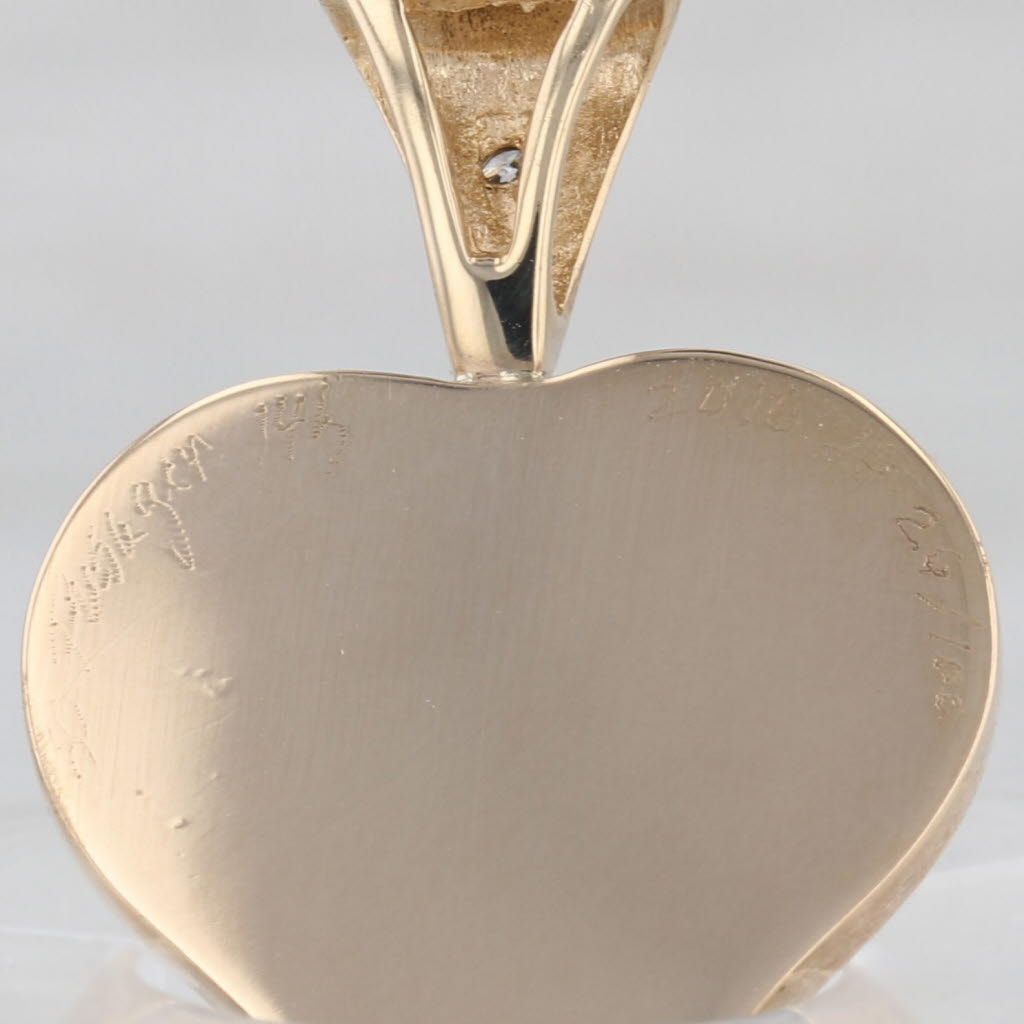 Magik Fusager Cloisonne Heart Pendant 14k Gold Diamond colorful Enamel Mosaic