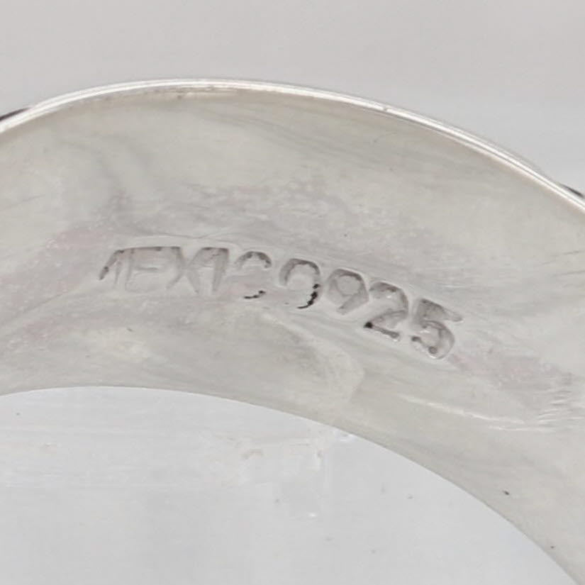 Line Etched Silver Band Sterling Silver Size 6 Ring 8mm Mexico